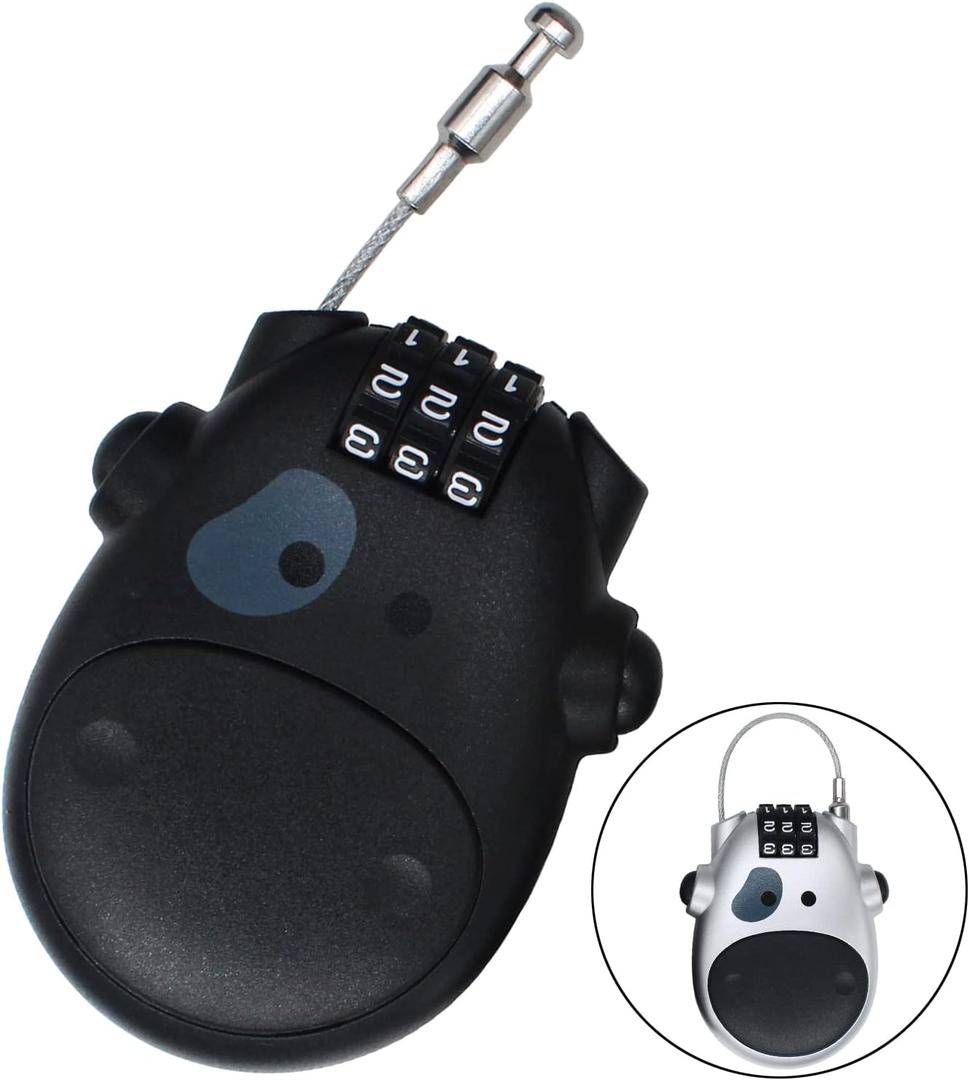 3 Digit Code Combination Password Lock for Helmet Lock Luggage Lock Travel LockStroller Bicycle Stroller Password Security Lock (Black 1 pcs)