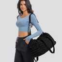 Quilted Travel Duffle Bag for Women Medium Weekender Bag Puffer Overnight Bag Large Soft Puffy Duffel Bag Carry-On Gym Bag Lightweight Personal Item Travel Bag for Trips Business Sport Airplane