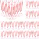 SUREHOME Pink Champagne Flutes Plastic Champagne Glasses Disposable Mimosa Glasses 40 Pack 5 Oz Acrylic Stemware Cocktail Cups Bulk for Valentines Wedding Toasting Engagement Party Supplies