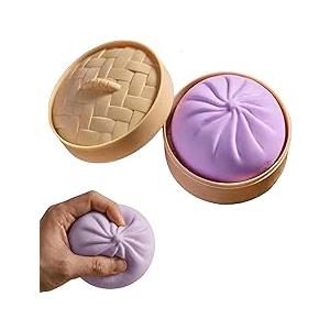 Squishy Dumplings Toy,Anxiety Relief Fidget Toy,Soft Squeeze for Adults (Purple)