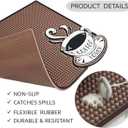 Coffee Bar Mat 16"x12"  0.30in Thick Non-Slip Rubber Countertop Protector, Spill-Proof Durable Kitchen Mat for Coffee Station, Barista Mat, Glass Drying & Bar Accessories (Cafe Au Lait)