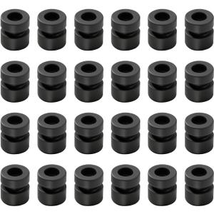 24Pcs M3 Anti Vibration Rubber Balls for F4 F7 Flight Controller, RC Silicone Damper Balls for FPV Drone Quadcopter Soft Mount Standoffs, M3x6.6mm Shock Absorption Grommets (Black)