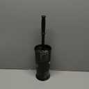 mDesign Toilet Bowl Brush and Holder - Covered Bathroom Toilet Brush - Standing Toilet Bowl Scrubber in Modern Holder - Space Saving, Deep Cleaning Brush for Toilet - Hyde Collection - Charcoal Gray (Pack of 1)