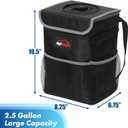 EPAuto Waterproof Car Trash Can with Lid and Storage Pockets, 2.5 Gallon, Black