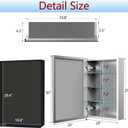 Medicine Cabinet with Mirror, 20x30 inch Bathroom Cabinet, Assembly Needed, Aluminum Surface Mount or Recessed Wall Cabinet, Adjustable Glass Shelves, Suitable for Bathroom Bedroom