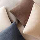 Foindtower Pack of 2, Curly Faux Fur Decorative Throw Pillow Covers Soft Fuzzy Plush Cushion Case with Zipper Cozy Pillowcase for Home Living Room Couch Bed Sofa 16 x 16 Inch, Chocolate (Cocoa)