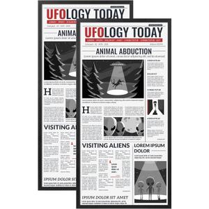 DOAI ART 11x22 Newspaper Frame 2 Pack, Black 11x22 Frames for Horizontal or Vertical Wall Mounting, Scratch-proof Safe and Artistic Large Photo Frame Wall Art