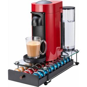 Rice rat Vertuo Capsule Holder Drawer for Nespresso With Glass (Class-30 Pods)