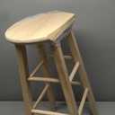 IC International Concepts, Round Top Stool-29" Seat Ht, 13.5"W x 13.5"D x 29"H, Solid Parawood, 29"H, 225 lb Wt. Capacity, Kitchen/Dining, Fully Assembled, DIY, Paint/ Stain In Any Color, Unfinished