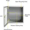 VEVOR NEMA Steel Enclosure, 8" x 8" x 6" NEMA 4X Steel Electrical Box, IP66 Waterproof & Dustproof, Outdoor/Indoor Electrical Junction Box, with Mounting Plate