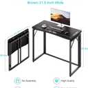 JOYMOOP Black 31.5" Folding Desk, No Assembly Small Foldable Desk for Home, Office, Wooden Top Folding Computer Desk for Working, Writing, Studying, 31.5" Width