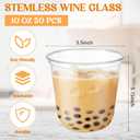 Ziliny 50 Pcs 10oz Disposable Stemless Glasses Crystal Plastic Wine Glasses Clear Classic Pet Cup for Meeting Weddings Birthdays Cocktail Christmas Party Supplies(Clear)
