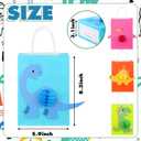 16 Pcs Dinosaur Party Favor Bags with Handles Dino 3D Honeycomb Bag Dinosaurs Candy Goodies Supplies for Birthday Baby Shower Party Decor