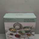 COOK WITH COLOR Mixing Bowls with Lids - 12 Piece Plastic Nesting Bowls Set includes 6 Prep Bowls and 6 Lids, Non Slip Bottom and Embossed Design - Microwave Safe (Mint)