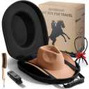HYDERMUS Hat Case for Fedora Waterproof Travel Hat Box Crush Proof Hat Can Storage for Panama Tweed Hats Hat Carrier Black Exterior Interior Men's Western Gifts