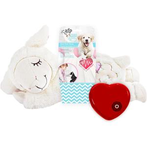 ALL FOR PAWS Heartbeat Dog Toy for Puppy - Dog Anxiety Relief & Behavioral Training | Puppy Heartbeat Stuffed Animal Plush Toy | Perfect for Dog Sleep Aid (Beige Sheep)