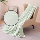 Striped Cooling Blanket for Hot Sleepers, Reversible Lightweight Thin Throw Blanket for Bed, Couch and Sofa, Twin XL (60" x 90"), Aloe Green Striped
