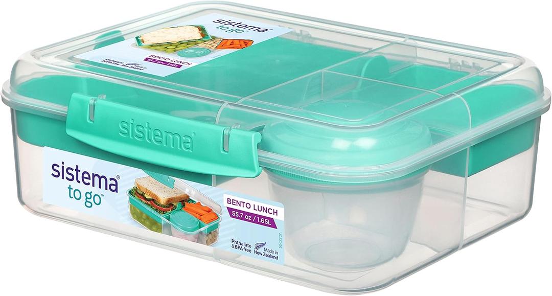 Sistema Bento Box Adult Lunch Box with 2 Compartments (55.7 oz)