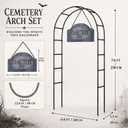 Lounsweer 2 Pcs Halloween Cemetery Archway, Black Metal Garden Arch Set, 7.6 x 6.4 ft
