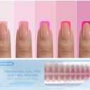 Dsixnails French Tip Press on Nails, 150Pcs Soft Pink Short French Gel Nail Tips, Pre-lasting Soak Off Square Acrylic Fake Nails, No Need to File False Nail Tips Extension for Women Nails, 15 Sizes