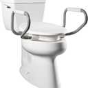 Bemis Assurance 3" Raised Toilet Seat with Handles, Made in USA, Clean Shield Guard, Secure Hinges, Elongated, White (Elongated)