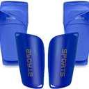 Soccer Shin Guards for Kid Youth Teen Adult - Shin Guards Sleeves with Inserted Pocket Cushion Protection Reduce Shocks and Injuries for TeamSports (Blue, Small)