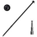 LIONMAX Structural Wood Lag Screws 12 Inch, 60-PCS, #14 X 12, Heavy Duty Rust Resistant Hex Head Exterior Timber Screw for Log/Landscape, Hex Socket Included, Black