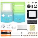 IPS Ready Upgraded eXtremeRate Gradient Translucent Green Blue Replacement Shell Full Housing Cover Buttons for Gameboy Color Fit for OSD IPS & Regular IPS & Standard LCD Not Console & IPS Screen