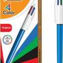 BIC 4-Color Retractable Ballpoint Pens with 1.0 mm Medium Point and Assorted Ink Colors, 12-Count Pack