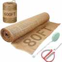 Tegeme 40 Inch x 80 ft Burlap Fabrics Roll with 600 ft Natural Jute Twine Rope Burlap Tree Wraps Protector Winter Frost Plant Blankets Cloth Weed Barrier for Outdoor Garden DIY Craft Party