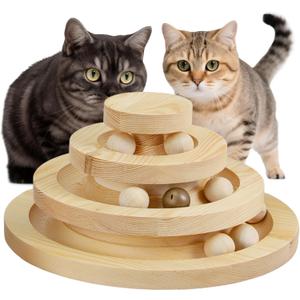 Cat Toys, Cat Toys for Indoor Cats, Interactive Cat Toy, Kitten Toys, Cat Ball Toy, Cat Ball Track, 12" Base Diameter, 5.8" Height