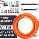 WYNNsky 3/8" X 25ft PVC Air Compressor Hose Kit With 17 Piece Air Tool and Air Compressor Accessories Kit