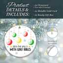 2 x Golf Ornament 2025  White Elephant Gift for Golfers, Deck The Halls with Golf Balls Ceramic Ornament  Holiday Tree Decoration for Golfers, Gag Gift & Stocking Stuffer