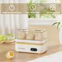 Rapid Egg Cooker Electric 6 Eggs Capacity, Soft, Medium, Hard Boiled, Poacher, Omelet Maker Egg Poacher With Auto Shut-Off, BPA Free-White
