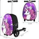 Baotree 2-in-1 Ride-On Scooter Suitcase, Scooter Luggage for Kids Ages 5-12, Foldable & Lightweight Carry with LED Light-Up Wheels