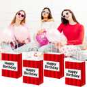 2 x 12 pcs Pixel Themed Goodie Bags with Haddle, Party Favor Gift Bags, Kraft Paper Candy Treat Bag for Birthday Decorations & Party Supplies