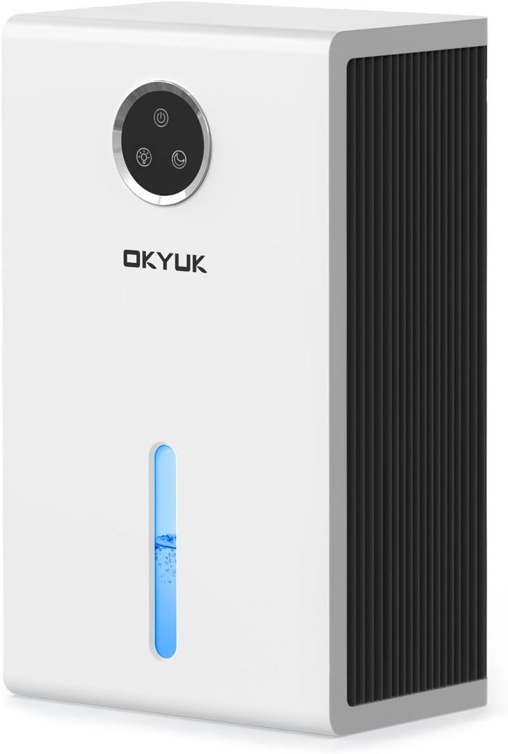 OKYUK Dehumidifier, 95 oz dehumidifiers for home,1000 sq. ft Dehumidifiers for Bedroom with 7 Colors LED Light, Ultra Quiet & Auto Shut off dehumidifiers for basements Ideal for RV, Bathroom, Bedroom