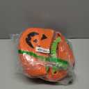 Zopeal 2 Pack Halloween Pumpkin Basket Trick or Treat Basket with LED String Lights & wooden ornaments Boo Spooky Small bags Jack O Lantern Bags for Girls Boys Kids Party Favor (Orange)