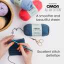 Caron All Day Cotton - 3 Pack of 173 Yards/3.52 oz White Shirt 100% Mercerized Cotton Yarn
