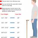 Wooden Walking Cane with 5 Height for Men and Women, Handmade Wood Cane with Comfort Grip Handle, Supportive Mobility Aid for Seniors, Fashionable & Classic Lightweight Stick