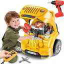 Jumlys Toys for 3, 4, 5, 6, 7, 8 Years Old Boys, Large Truck Engine Toys for Kids 3-5, 5-8 Years Old, Mechanic Repair Set for Boys, Big Truck Builder Kit, Ideal Christmas, Birthday Gifts