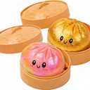 Dumpling Squishies,Giant Glitter Dumpling Box,Colorful Sensory Toys Stress Relief Ball,Soft Squeeze Decompression Dough Gift for Adults (A-2PC)
