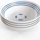 TervisHome Melamine Bowls - Set of 4 | MediterraBlue Collection | Durable Stoneware-like Quality, Dishwasher Safe, Perfect for Indoor and Outdoor Use