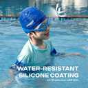 COOLMATE Fabric Swim Cap for Adult Women Men Kid 3 4 6 8 14 16, Silicone Water Resistant Layer, Cloth Swim Cap Gifts for Swimmers, Lightweight for Pool, Lap Swimming (1 pc) (X-Small, Dark Blue - XS)