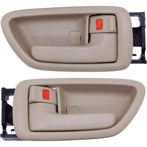 2Pcs Interior Door Handles Driver & Passenger Side for 2001-07 Toyota Sequoia, 2000-2004 Avalon, 2004-2006 Tundra - Crew Cab ONLY - Four Full-Sized Doors - Beige