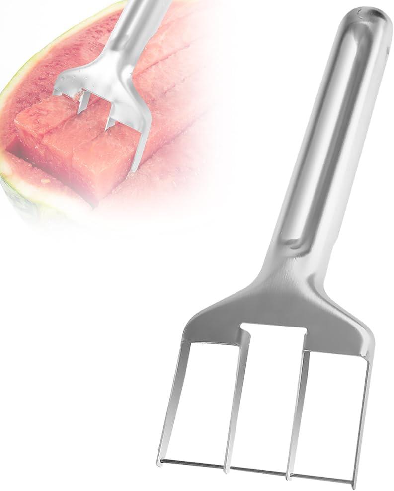 Watermelon Fruit Slicer Cutter Tool, 2025 New Stainless Steel mango Fruit Cutters Melon Cutting Tool, Multi Watermelon Slicer Melon Cutter for Camping Kitchen Gadgets (1 pcs)