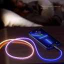 DHBY RGB USB Type C to Type C Fast Charging Cable Phone Charger High Data Speed Light Up Colourful RGB Current Flowing for All USB C Device-USB C to C RGB 39 Inche