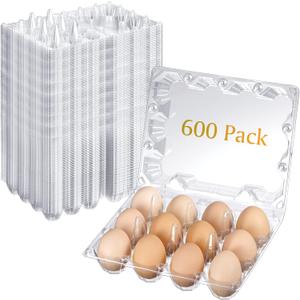 Zubebe 250 Pcs Plastic Egg Cartons Clear Egg Cartons Bulk Blank Tray for Chicken Farm Business Market Home Refrigerator Storage
