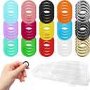 60 Pcs Metal Spring O Rings Clip, 15 Colors Round Carabiner Clips Trigger Spring Snap Keyring Buckle Hook for Keychain, Bags, Purses, Paper, DIY Ring Clip with Storage Box