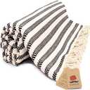 Bazaar Anatolia Turkish Beach Towel – 100% Cotton, Quick Dry, Sand Free Boho Farmhouse Style for Bathroom, Travel, Camping – Oversized 71x39 Inches – Arpa Black